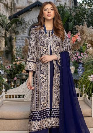 Picture of Georgette Midnight Blue Anarkali Salwar Kameez