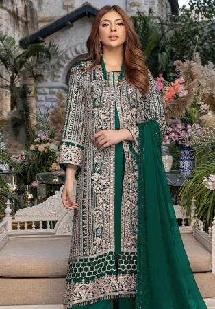 Picture of Alluring Georgette Dark Green Anarkali Salwar Kameez