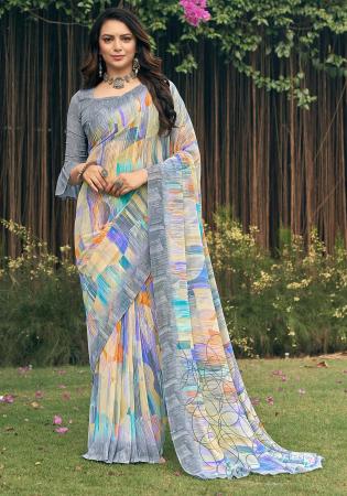 Picture of Superb Georgette Off White Saree