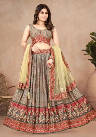 Picture of Radiant Silk Dim Gray Lehenga Choli