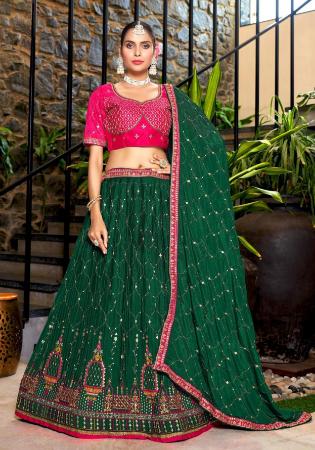 Picture of Chiffon & Satin Pale Violet Red Lehenga Choli