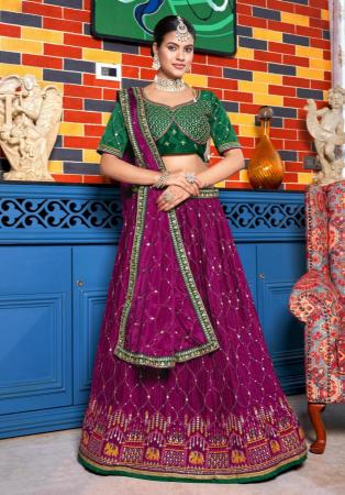 Picture of Graceful Chiffon & Satin Purple Lehenga Choli