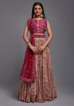 Picture of Marvelous Silk Rosy Brown Lehenga Choli