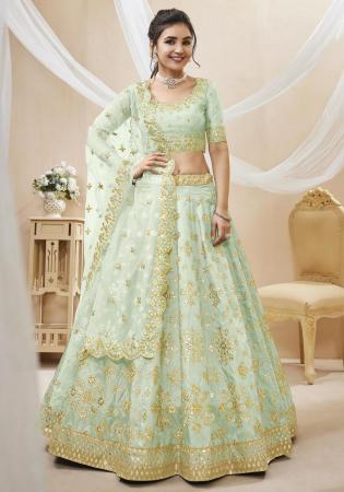 Picture of Good Looking Silk Off White Lehenga Choli