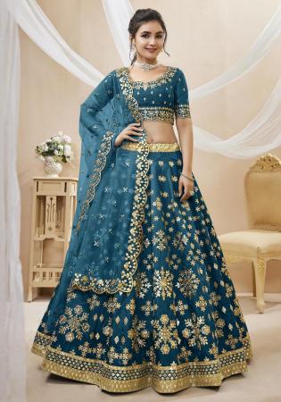 Picture of Good Looking Silk Midnight Blue Lehenga Choli