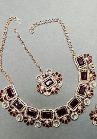 Picture of Superb Maroon Necklace Set