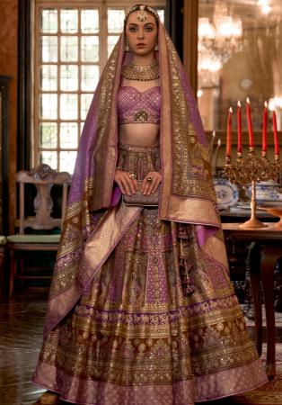 Picture of Beautiful Silk Brown Lehenga Choli