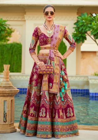 Picture of Alluring Silk Maroon Lehenga Choli