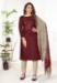 Picture of Well Formed Silk Maroon Straight Cut Salwar Kameez