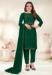 Picture of Georgette Dark Green Straight Cut Salwar Kameez