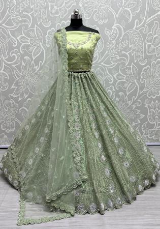 Picture of Splendid Net Dim Gray Lehenga Choli