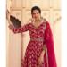 Picture of Shapely Silk Crimson Anarkali Salwar Kameez