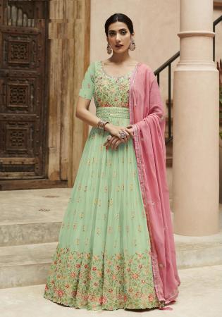 Picture of Georgette Dark Sea Green Anarkali Salwar Kameez