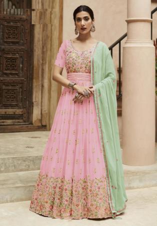 Picture of Delightful Georgette Thistle Anarkali Salwar Kameez