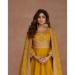 Picture of Elegant Silk Dark Golden Rod Anarkali Salwar Kameez