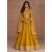 Picture of Elegant Silk Dark Golden Rod Anarkali Salwar Kameez