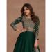 Picture of Pretty Silk Forest Green Anarkali Salwar Kameez