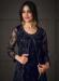 Picture of Superb Net Navy Blue Straight Cut Salwar Kameez