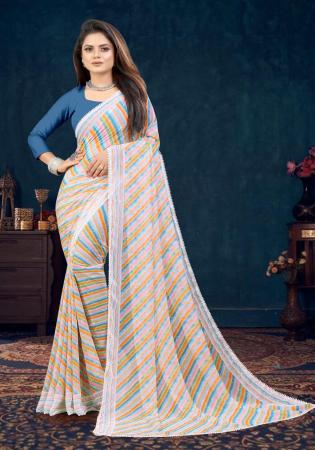 Picture of Enticing Georgette Light Steel Blue Saree