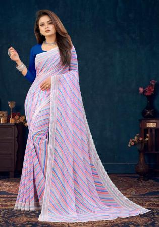 Picture of Good Looking Georgette Plum Saree