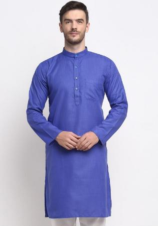 Picture of Stunning Cotton Steel Blue Kurtas