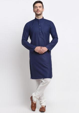 Picture of Beautiful Cotton Navy Blue Kurtas