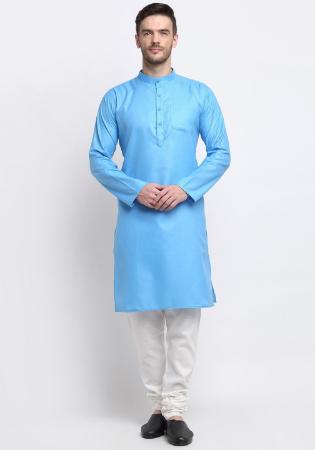 Picture of Lovely Cotton Steel Blue Kurtas