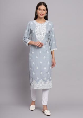 Picture of Delightful Rayon Gainsboro Kurtis & Tunic