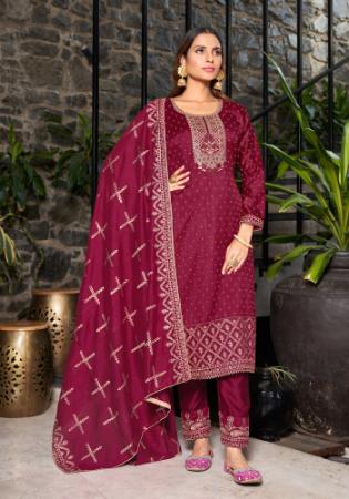 Picture of Bewitching Georgette Maroon Straight Cut Salwar Kameez