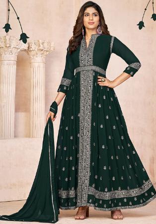 Picture of Georgette Dark Slate Grey Anarkali Salwar Kameez