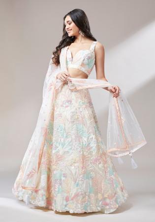 Picture of Ideal Net Off White Lehenga Choli