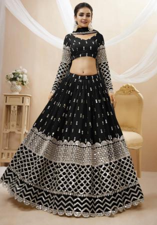 Picture of Enticing Georgette Black Lehenga Choli