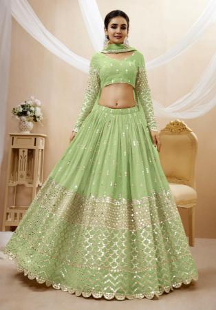 Picture of Ideal Georgette Dark Sea Green Lehenga Choli