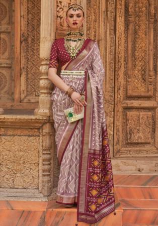 Picture of Enticing Silk Rosy Brown Saree