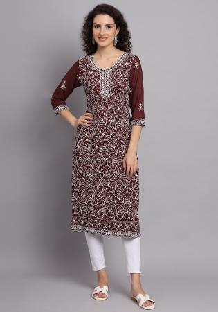 Picture of Taking Rayon Brown Kurtis & Tunic