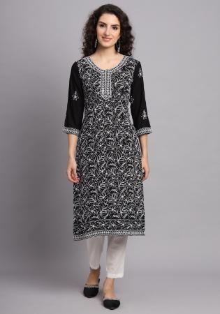 Picture of Taking Rayon Black Kurtis & Tunic