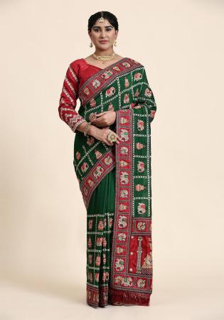 Picture of Resplendent Silk Sea Green Saree