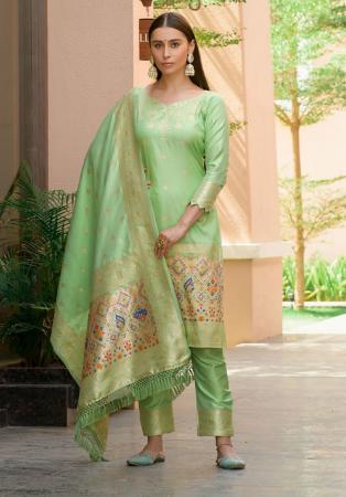 Picture of Magnificent Silk Beige Readymade Salwar Kameez