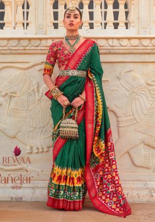 Picture of Fine Silk Forest Green Saree