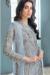 Picture of Silk & Organza Light Grey Straight Cut Salwar Kameez