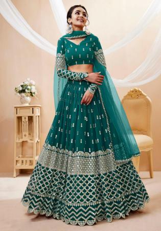 Picture of Resplendent Georgette Steel Blue Lehenga Choli