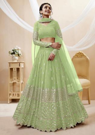 Picture of Fascinating Georgette Dark Sea Green Lehenga Choli