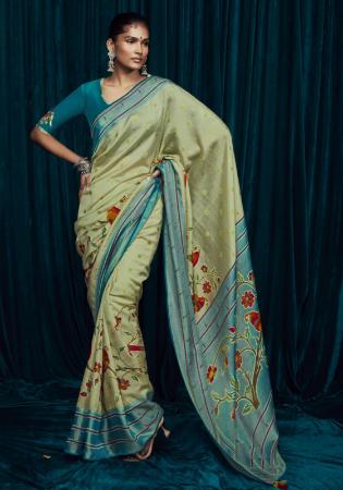 Picture of Gorgeous Silk & Brasso Dark Sea Green Saree