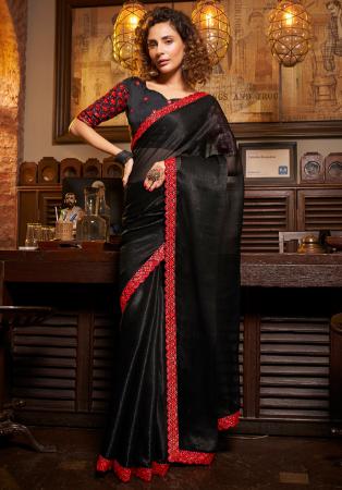 Picture of Appealing Chiffon & Satin Black Saree