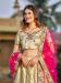 Picture of Well Formed Satin Dark Khaki Lehenga Choli