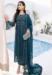 Picture of Silk & Organza Midnight Blue Straight Cut Salwar Kameez