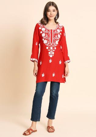 Picture of Pleasing Rayon Chocolate Kurtis & Tunic