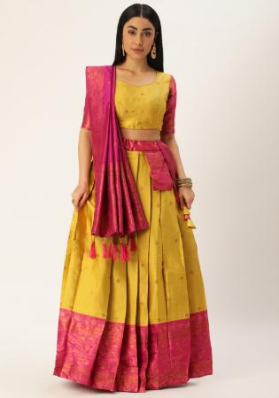 Picture of Ideal Silk Golden Rod Lehenga Choli