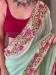 Picture of Excellent Georgette Dark Sea Green Saree