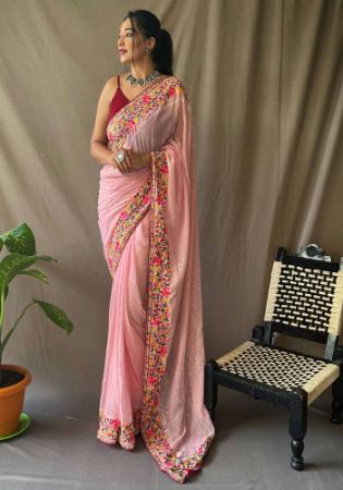 Picture of Admirable Georgette Rosy Brown Saree